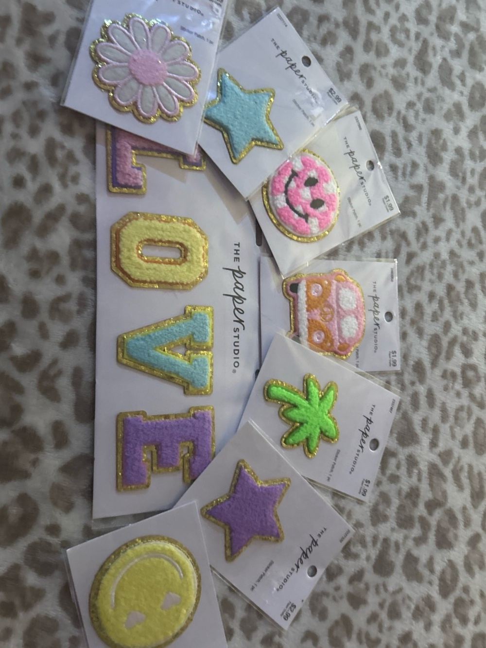 The Paper Studio Pink & Pastel 'LOVE' Embroidered Patches